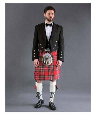 Prince Charlie Black Tartan Kilt Outfits