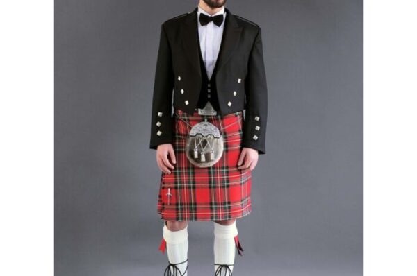 Prince Charlie Black Tartan Kilt Outfits