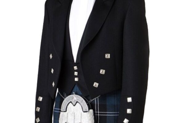 The Prince Charlie Jacket with Vest is the perfect outfit for any formal and VIP event. Made of Serge Wool fabric, this traditional jacket and vest combo is perfect for formal wear. The Serge Wool fabric ensures that you'll stay warm and look sharp all night long. And don't worry, the jacket doesn't fasten at the front so that the buttons on the vest (if worn) can be seen.