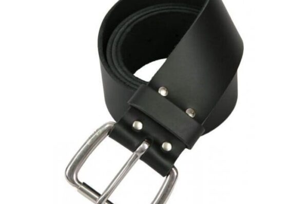 Black Leather Kilt Belt