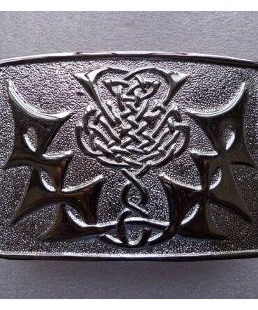 Embossed Thistle Kilt Belt Buckle