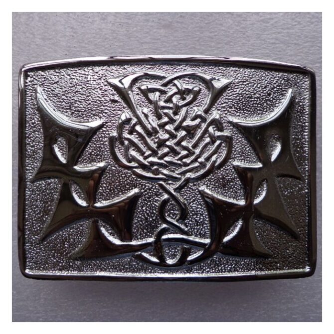 Embossed Thistle Kilt Belt Buckle