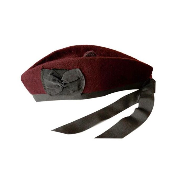 Maroon Scottish Glengarry Hat