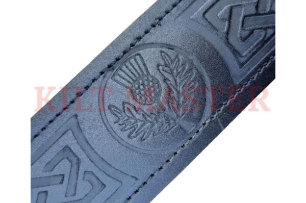 Thistle Engraved Leather Belt