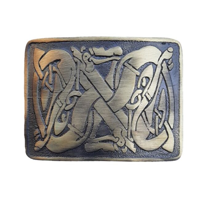 Weave Kilt Belt Buckle Antique