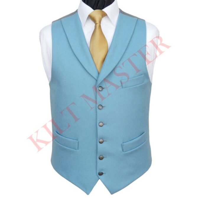 Wool Kilt Vest Sky Blue