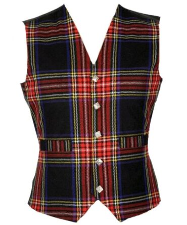 Stewart Black Tartan Vest