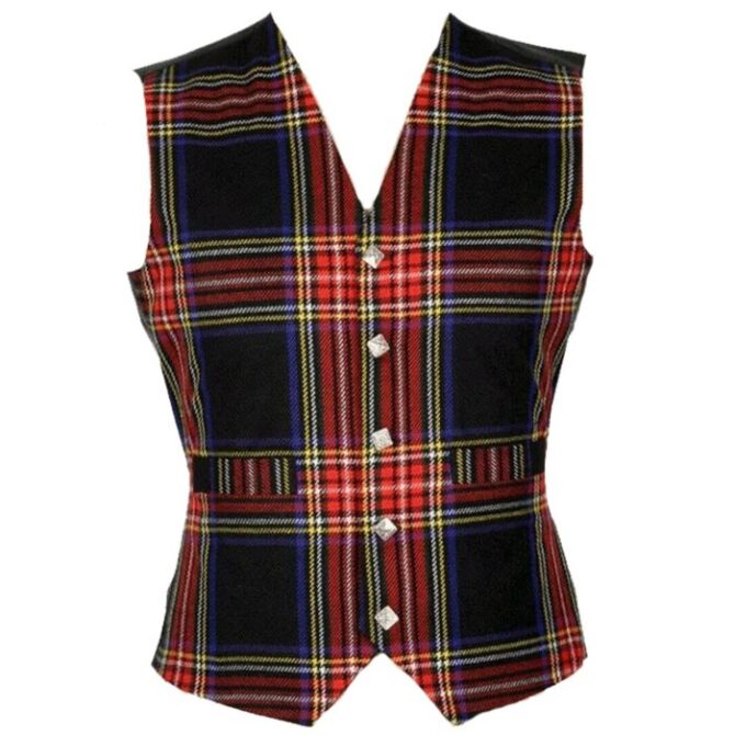 Stewart Black Tartan Vest