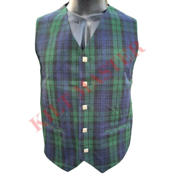 Black Tartan Watch Vest