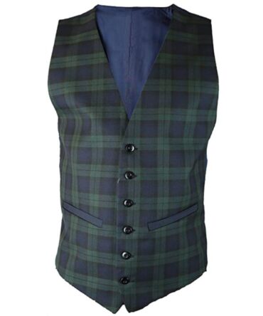 Black modern Watch Tartan vest