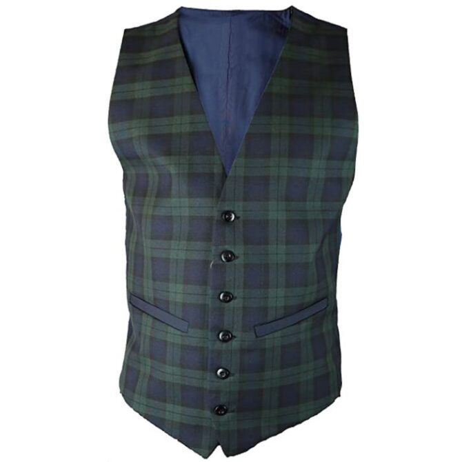 Black modern Watch Tartan vest