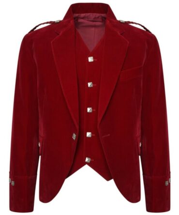 Velvet Red Argyle Jacket