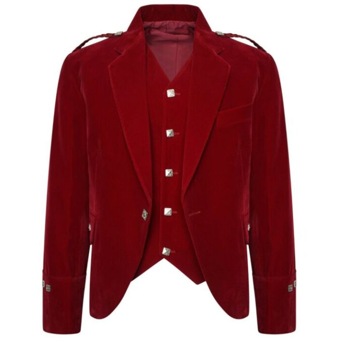 Velvet Red Argyle Jacket