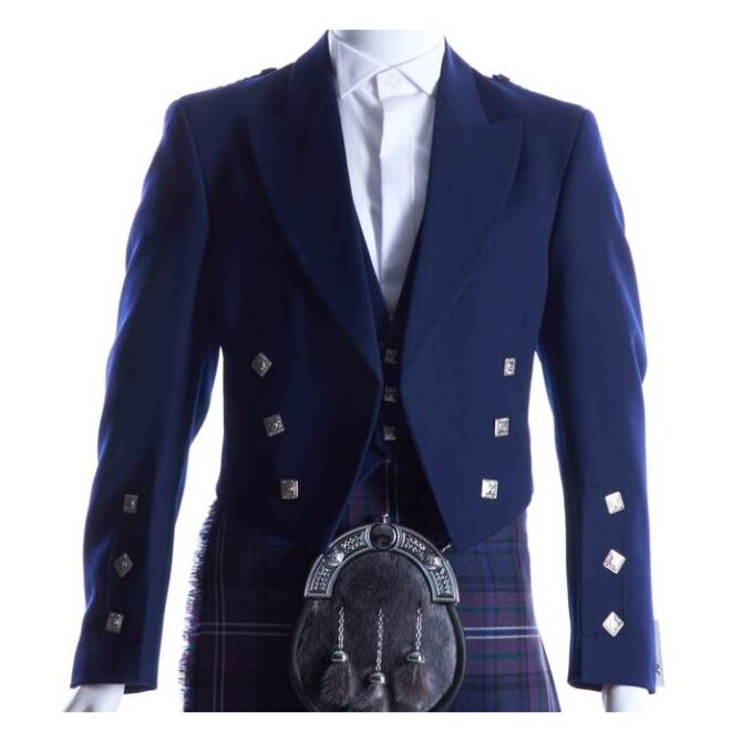 Navy Blue Prince Charlie Jacket With Vest