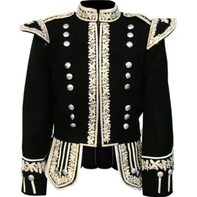 Hand Embroidered Silver Doublet Jacket