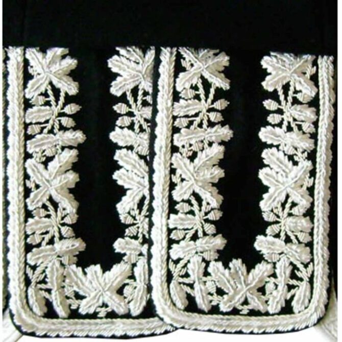 Hand Embroidered Silver Doublet Jacket