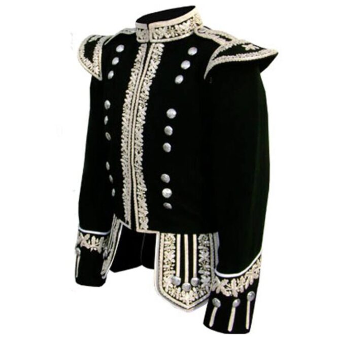 Hand Embroidered Silver Doublet Jacket