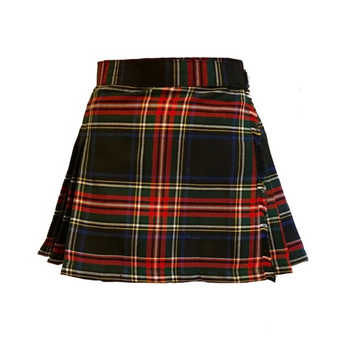 Stylishly Scottish: Black Stewart Tartan Skirt