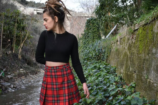 Black Stewart Tartan Skirt