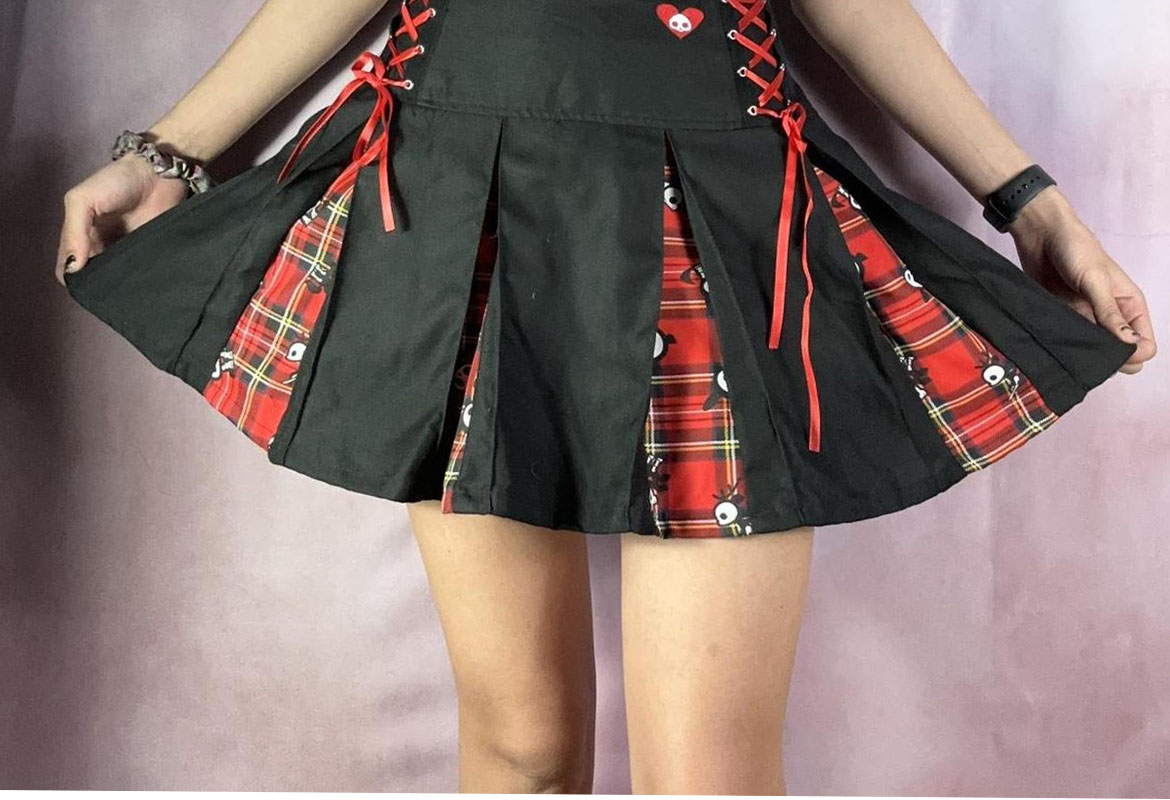 Women's Black Tartan Kilt