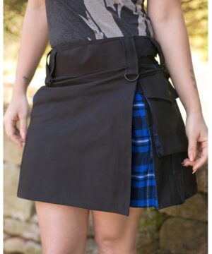 Women's Black Tartan Kilt 