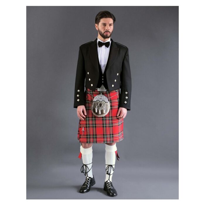 Prince Charlie Black Tartan Kilt Outfits