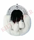 white cantle rabbit fur sporran