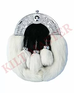 white cantle rabbit fur sporran