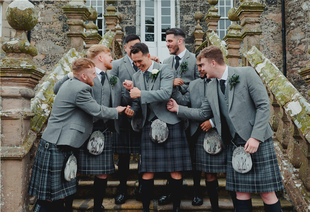 Grey Wedding Tartan Kilt Outfits