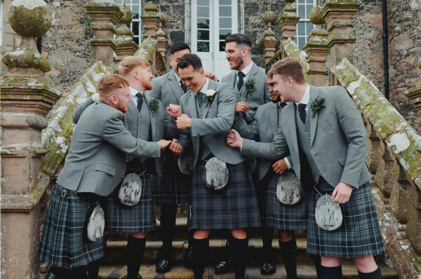 Grey Wedding Tartan Kilt Outfits