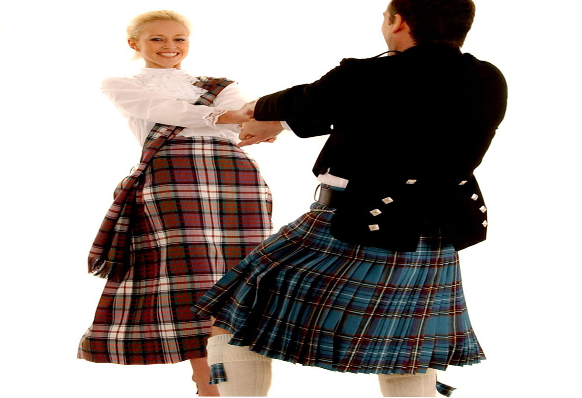 women wear wedding kilt