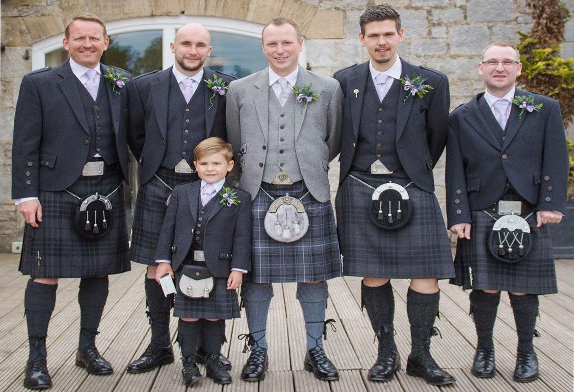 Grey Wedding Kilt Outfits