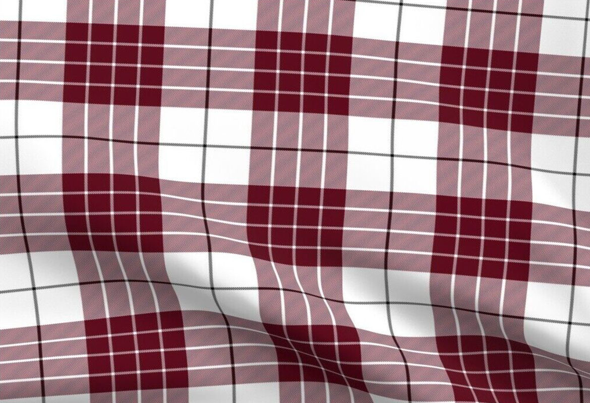 Maroon White Buchanan Kilt