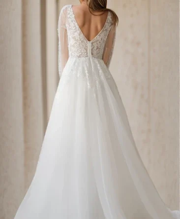 Winter Bridal Gown with Train